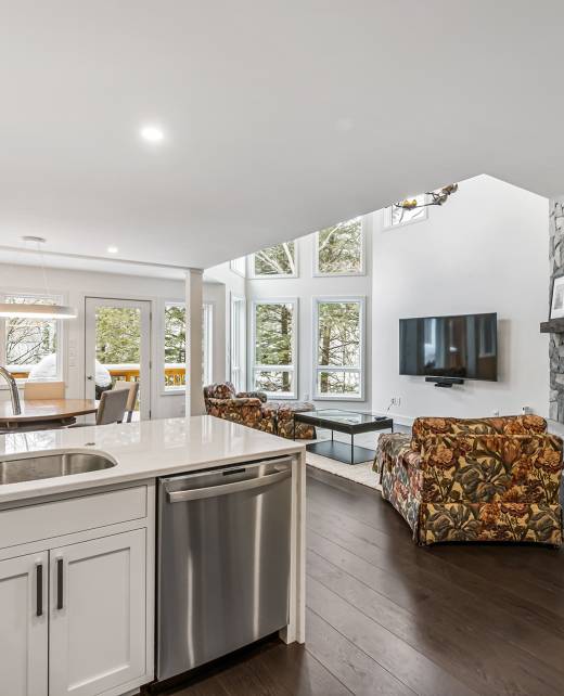 A contemporary house interior with an open concept